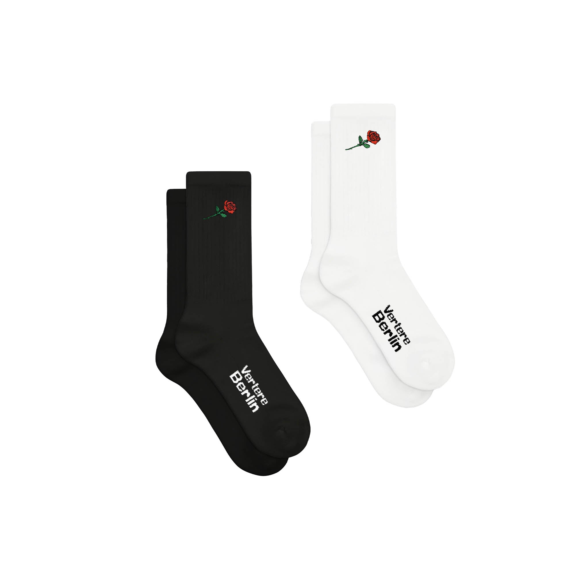 2-PACK TENNIS SOCKS SET - ROSE EMBROIDERY