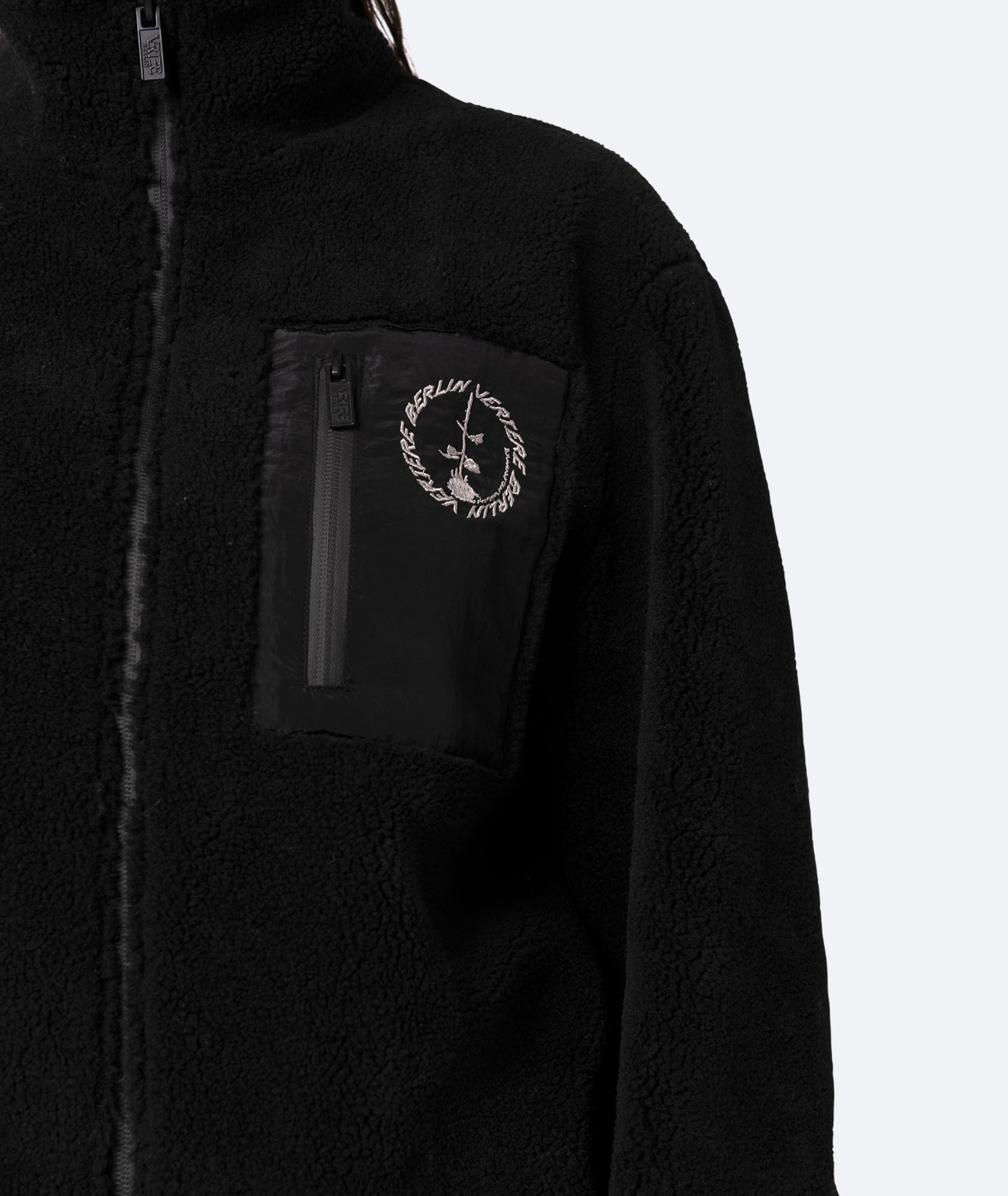 CIRCLE FLEECE JACKET - BLACK