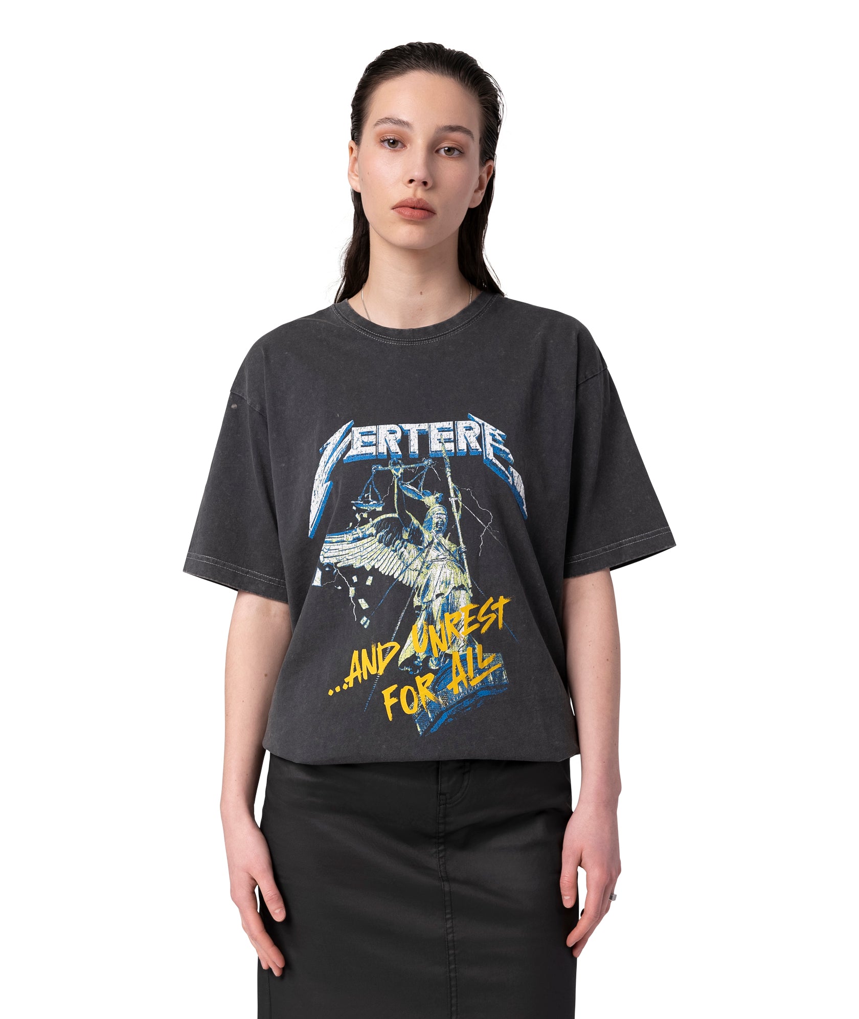 JUSTICE T-SHIRT - WASHED BLACK