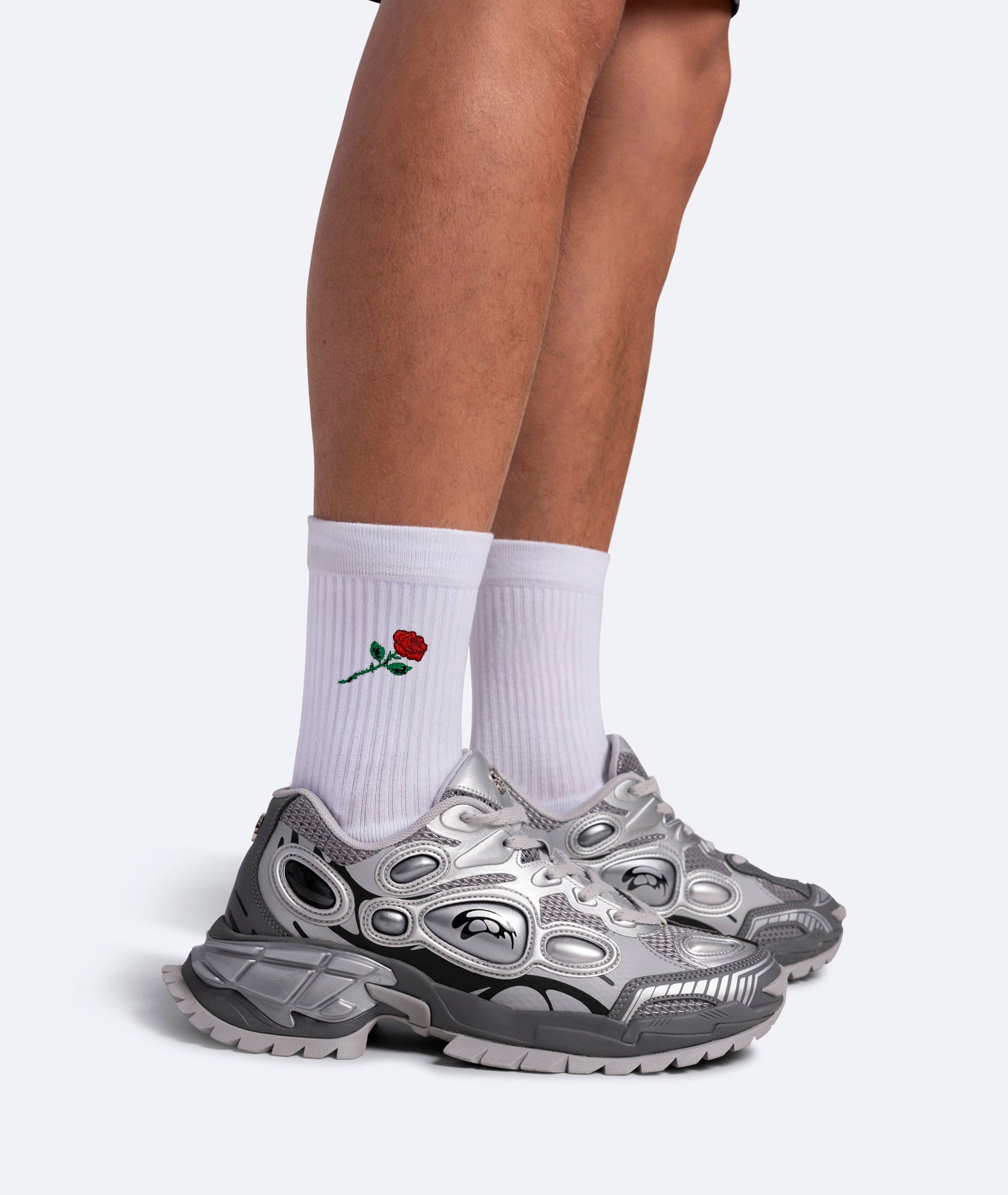 2-PACK TENNIS SOCKS SET - ROSE EMBROIDERY